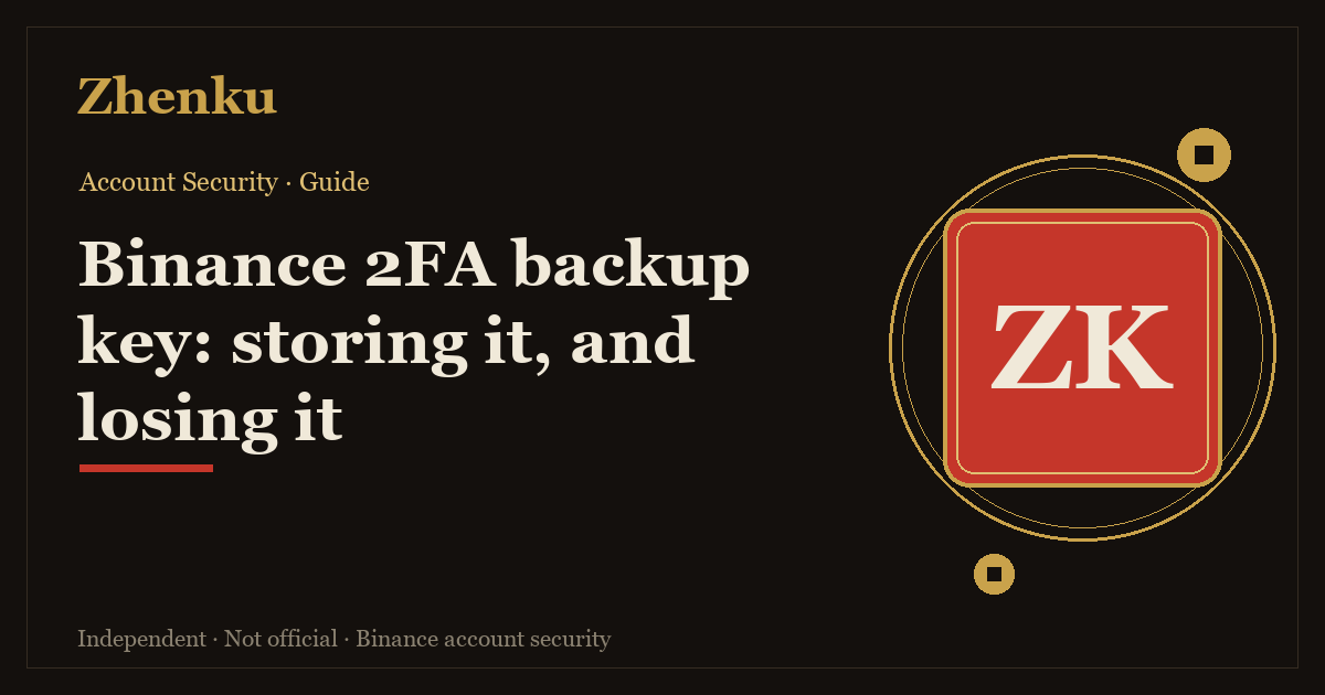 Storing and recovering the Binance 2FA backup key