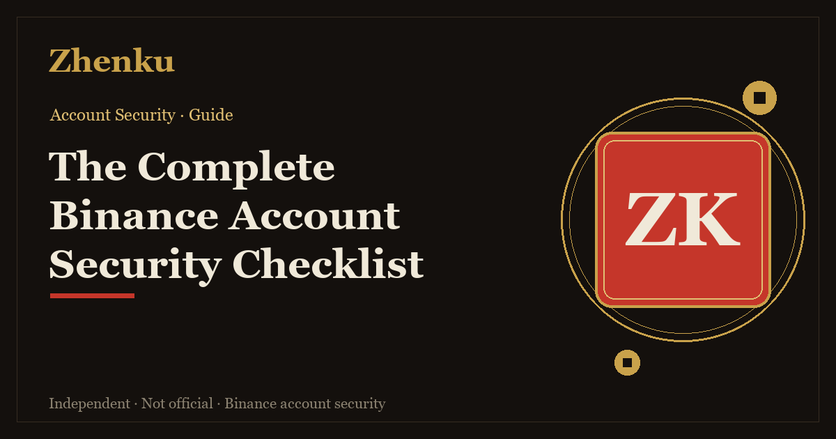 Cover for the complete Binance account security checklist